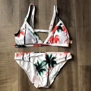 NWOT Palm Tree Patterned Bikini